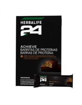  Barras De Proteína Achieve Herbalife24®  6x60g - sabor Biscoito com pedacinhos de Chocolate